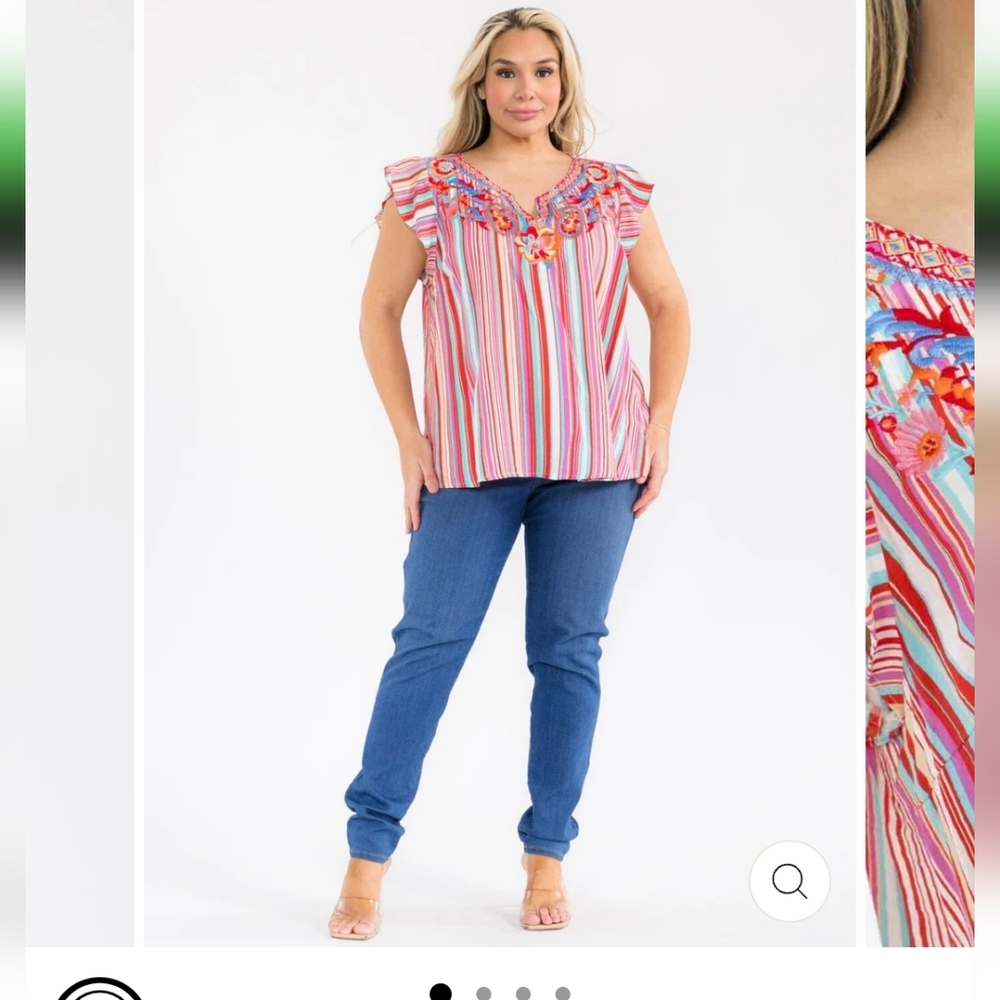 Savanna Jane Colorful Striped Blouse